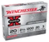 Winchester Ammo Super-X 20Ga  2 75 1200fps   3Bk 20-Pellets 5-Pack 