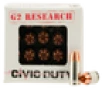 G2 Research CIVIC 380 Civic Duty 380 Automatic Colt Pistol  ACP  64 GR Copper Expansion Projectile 20 Bx  25 Cs