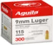 Aguila Ammo 9Mm Luger 115Gr  Fmj-Rn 300-Pack 1E097700