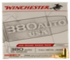 Winchester Ammo USA380W USAW 380 Automatic Colt Pistol  ACP  95 GR Full Metal Jacket 200 Bx  5 Cs - 200 Rounds