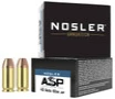 Nosler ASP Subsonic Centerfire Ammunition  45 ACP  Jacketed Hollow Point  185 Grain - 20 Cartridge Box   20   1  