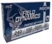 Fiocchi Field Dynamics Hyper Velocity Centerfire Ammunition  243 Winchester  Pointed Soft Point  100 Grain - 20 Cartridge Box   20   1  