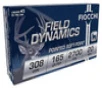 Fiocchi Field Dynamics Hyper Velocity Centerfire Ammunition  308 Winchester  Pointed Soft Point  165 Grain - 20 Cartridge Box   20   1  
