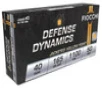 Fiocchi Defense Dynamics Standard Velocity Centerfire Ammunition  40 Smith   Wesson  Jacketed Hollow Point  165 Grain - 50 Cartridge Box   50   1  