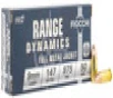 Fiocchi Range Dynamics Subsonic Centerfire Ammunition  9mm Luger  Full Metal Jacket  147 Grain - 50 Cartridge Box   50   1  