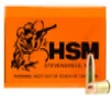 HSM Training Standard Velocity Centerfire Ammunition  9mm Luger  Full Metal Jacket  115 Grain - 50 Cartridge Box   50   1  