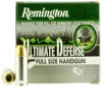 Remington Ultimate Defense Full Size Handgun Subsonic Centerfire Ammunition  45 ACP  Brass Jacket Hollow Point  185 Grain - 20 Cartridge Box   20   1  