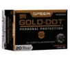 Speer Gold Dot Standard Velocity Centerfire Ammunition  10mm Auto  Hollow Point  200 Grain - 20 Cartridge Box   20   1  