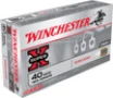 Winchester Super-X Standard Velocity Centerfire Ammunition  40 Smith   Wesson  WinClean  Brass Enclosed Base   165 Grain - 50 Cartridge Box   50   1  