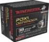 Winchester PDX1 Defender Subsonic Centerfire Ammunition  38 Special  P  Bonded Jacket Hollow Point  130 Grain - 20 Cartridge Box   20   1  