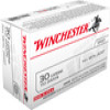 Winchester USA White Box Hyper Velocity Centerfire Ammunition  30 Carbine  Full Metal Jacket  110 Grain - 20 Cartridge Box   20   1  