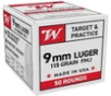 WIN W9MM50 9MM 115 FMJ 5010 UPC  020892232594