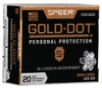 Speer Gold Dot Standard Velocity Centerfire Ammunition  9mm Luger  Hollow Point  124 Grain - 20 Cartridge Box   20   1  