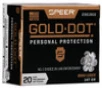 Speer Gold Dot Subsonic Centerfire Ammunition  9mm Luger  Hollow Point  147 Grain - 20 Cartridge Box   20   1  