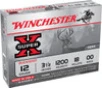 Winchester Super-X 12 Gauge Shotshell Ammunition  3 1 2 Inch  1200 FPS  18 Pellet   00 Buck - 5 Cartridge Box   5   1  