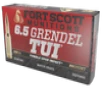 Fort Scott Munitions 65GR123SCV2 Tumble Upon Impact  TUI  Rifle 6 5Grendel 123gr Solid Copper Spun 20 Per Box 10 Case