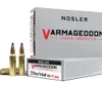 Nosler 65125 Varmageddon 221RemFireball 40gr Flat Base Tipped 20 Per Box 20 Case