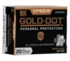 Speer 23618GD Gold Dot Personal Protection 9mmLuger 124gr Hollow Point 20 Per Box 10 Case