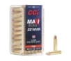 CCI 0023 Maxi-Mag Rimfire 22WMR 40gr Total Metal Jacket 50 Per Box 40 Case