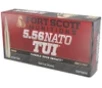 Fort Scott Munitions 556-070-SCV2 Tumble Upon Impact  TUI  5 56mm 70gr Solid Copper Spun 20 Per Box 25 Case