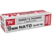 Winchester Ammo W9NATOVP9mm NATO 124gr Full Metal Jacket 100 Per Box 10 Case