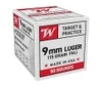 Winchester Ammo W9MM50 9mmLuger 115gr Full Metal Jacket 50 Per Box 20 Case