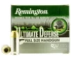Remington Ammunition 28971 Ultimate Defense Full Size Handgun 45ACP 185gr Brass Jacketed Hollow Point 20 Per Box 25 Case