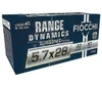 Fiocchi 57SUB62 Range Dynamics Subsonic 5 7x28mm 62gr Full Metal Jacket 50 Per Box 10 Case