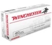 Winchester USA Brass  40 SW 180-Grain 50-Rounds Full Metal Jacket 