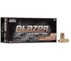 CCI Ammunition Blazer Brass  40 SW 180-Grain 50-Rounds Full Metal Jacket 