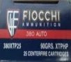 Fiocchi Extrema XTP  380 ACP 90GR HP 25Rds 