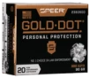 Speer Gold Dot Personal Protection Brass  380 Ammo 20-Rounds 90-Grain HP 
