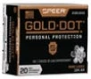 Speer Gold Dot Ammo Brass 9mm 124-Grain 20-Rounds Hollow Point 