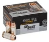 SIG SAUER ELITE V-CROWN 45ACP 185GR JACKETED HOLLOW POINT  JHP  50 ROUNDS PER BOX 