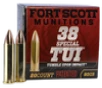 Fort Scott Munitions Tumble Upon Impact  TUI  Brass  38 SPL 80 Grain 20-Rounds SCS 