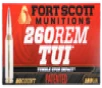 Fort Scott Munitions Tumble Upon Impact  TUI  Brass  260 Rem 123 Grain 20-Rounds SCS 