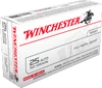 Winchester USA Brass  25 ACP 50-Grain 50-Rounds FMJ 