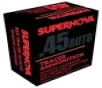 Supernova Red Tracer Non Corrosive 45 ACP 225 Gr  Full Metal Jacket  FMJ  20 Box