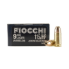 FIOCCHI 9mm Luger 115 Grain JHP Ammo  50 Round Box  9APHP 