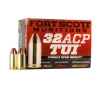 FORT SCOTT MUNITIONS  32 ACP TUI 71 Gr 20rd Pistol Ammunition  32ACP-071-SCV 
