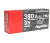 Aguila  380 ACP Ammo 95gr FMJ 50 Rounds - 1E802380