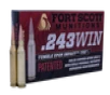 Fort Scott 243 Winchester  70gr  Solid Copper Spun  20rd Box