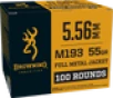 Browning M193 5 56mm 55gr Full Metal Jacket 100rd Box