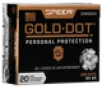 Speer Ammo Gold Dot Personal Protection 380 ACP 90gr  Hollow Point  20rd Box