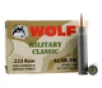 Wolf Military Classic 223 Rem 62gr  FMJ 20rd Box