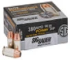 Sig V-Crown 380ACP 90gr  JHP  50rd Box