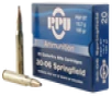 PPU Standard Rifle 30-06 Springfield 165gr  Pointed Soft Point  20rd Box