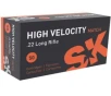 SK HIGH VELOCITY MATCH  22 Long Rifle 40 Grain Lead Round Nose - 50 Rounds  Box  420137 FREE SHIPPING OVER  249