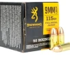 Browning 9mm Luger CASE 115 Grain Full Metal Jacket - 1 000 Rounds  CASE  B191800093 FREE SHIPPING OVER  249