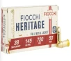 Fiocchi Heritage  38 S W Short 145 Grain Full Metal Jacket - 50 Rounds  Box  38SWSHA FREE SHIPPING OVER  249